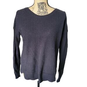 XS Madewell solid black crew neck long sleeve pullover sweater